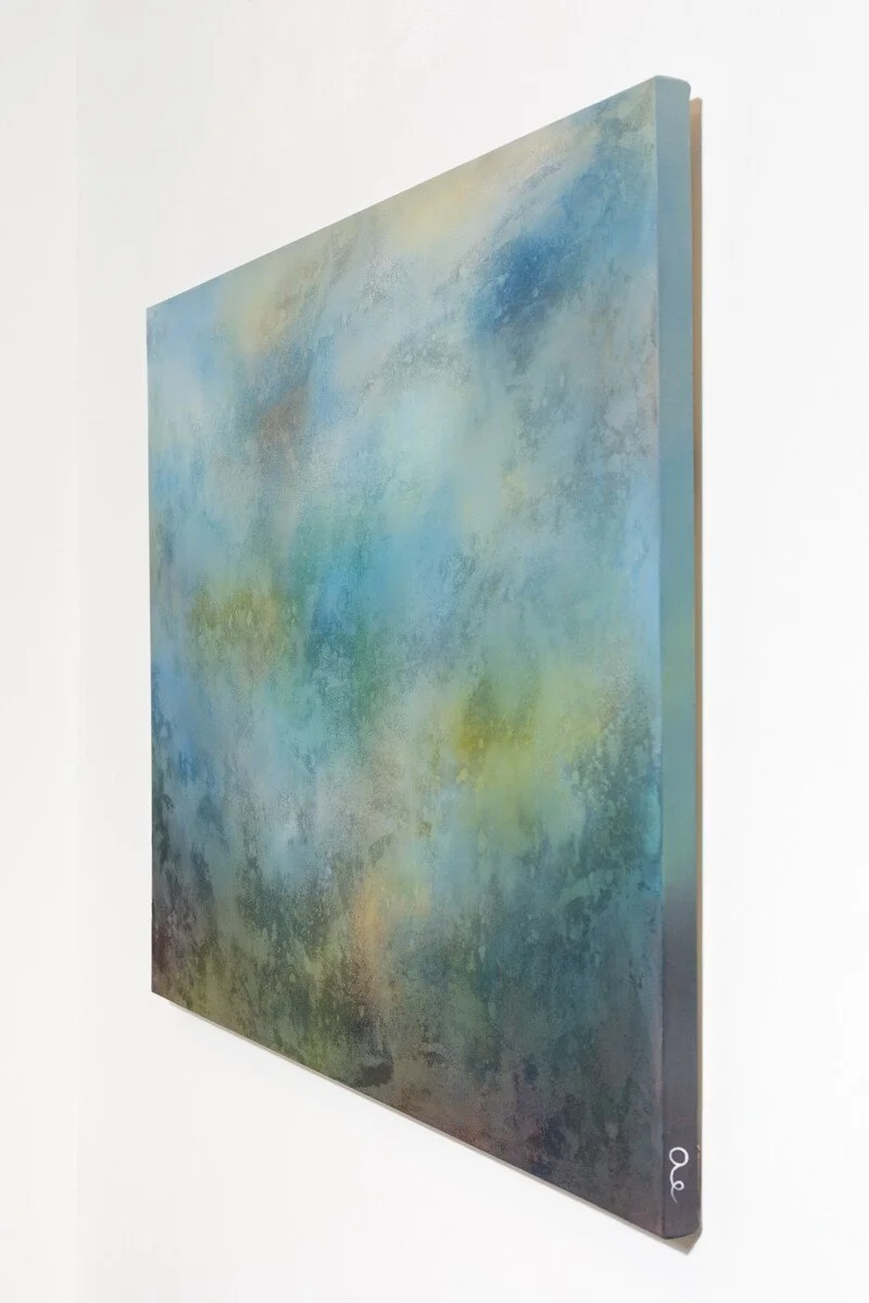 "Lake Sky No. 4" Original Mixed Media Abstract Painting by Annie Hejny @ Soapbox Arts Gallery in Burlington, Vermont