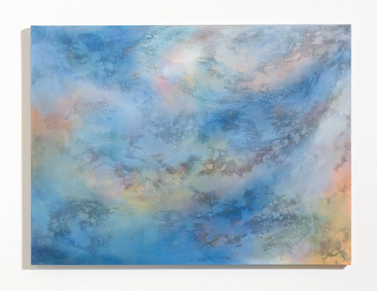 "Lake Sky No. 3" Original Mixed Media Abstract Painting by Annie Hejny @ Soapbox Arts Gallery in Burlington, Vermont