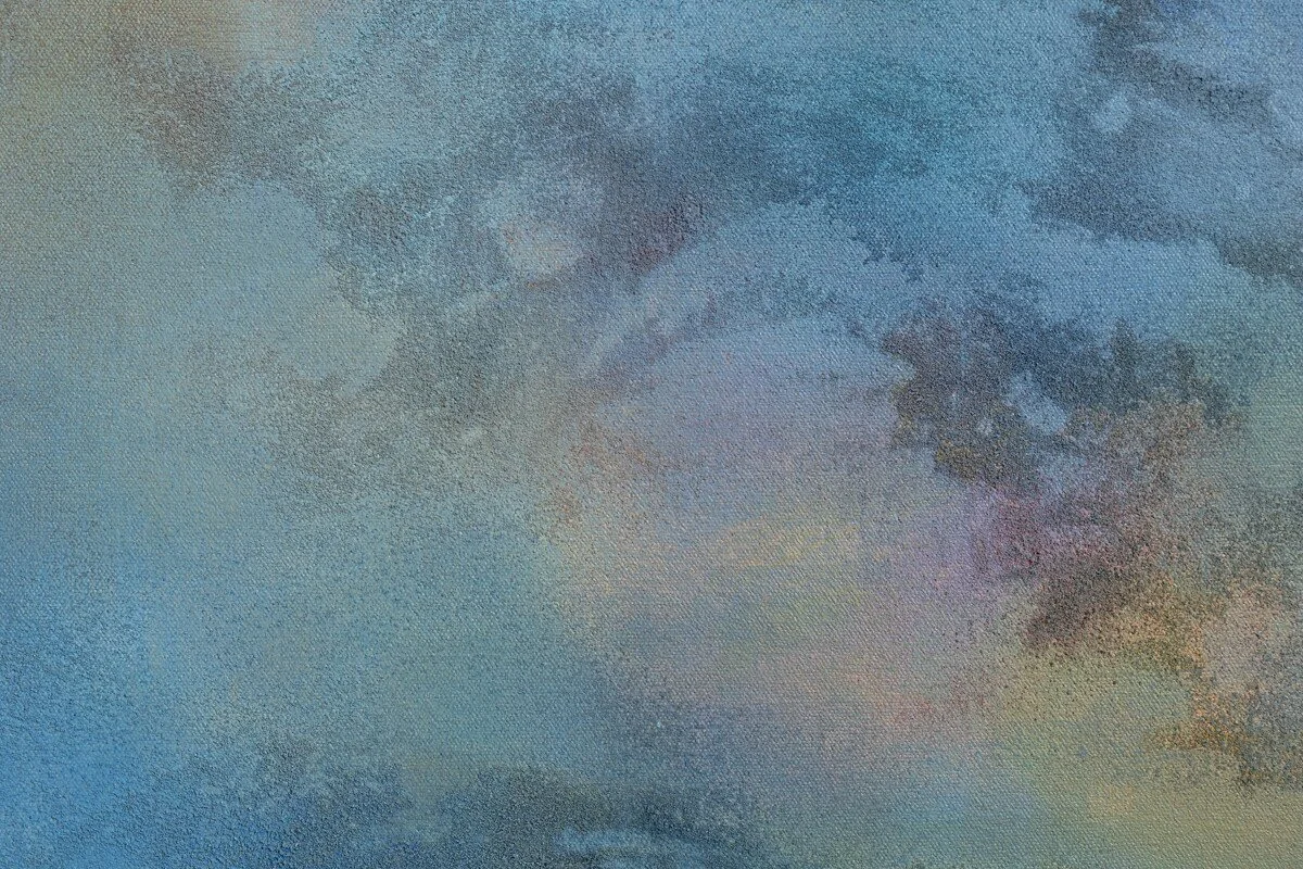 "Lake Sky No. 3" Original Mixed Media Abstract Painting by Annie Hejny @ Soapbox Arts Gallery in Burlington, Vermont