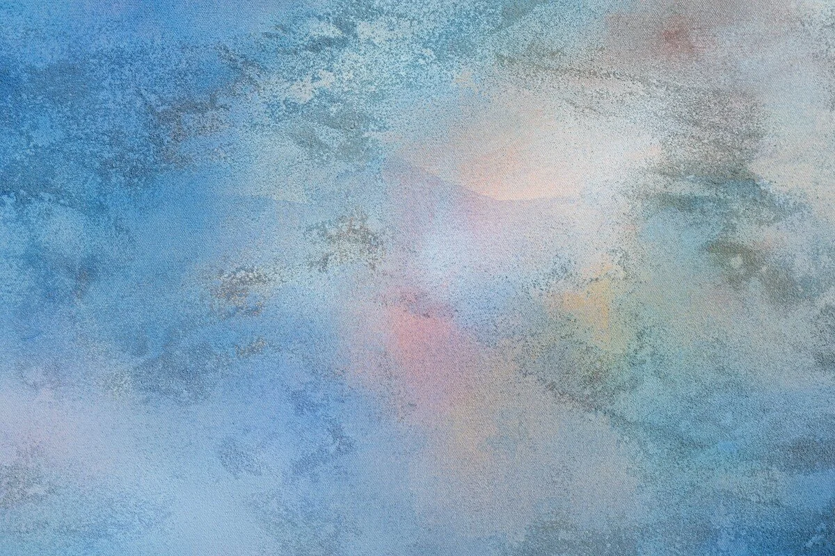 "Lake Sky No. 3" Original Mixed Media Abstract Painting by Annie Hejny @ Soapbox Arts Gallery in Burlington, Vermont