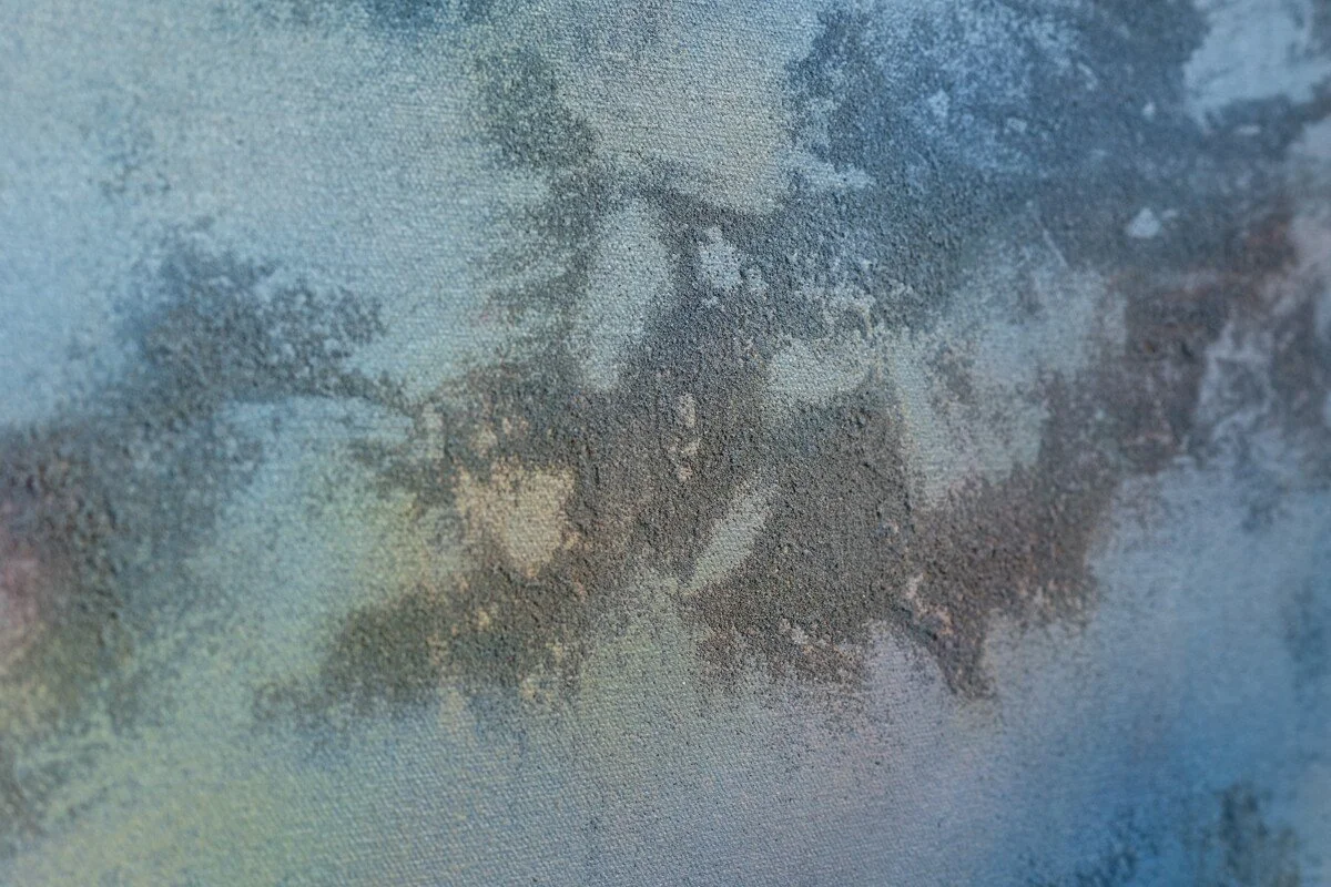 "Lake Sky No. 3" Original Mixed Media Abstract Painting by Annie Hejny @ Soapbox Arts Gallery in Burlington, Vermont