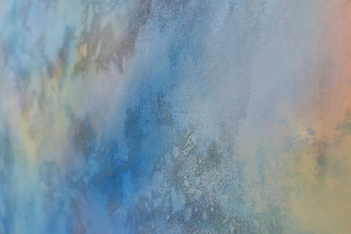 "Lake Sky No. 3" Original Mixed Media Abstract Painting by Annie Hejny @ Soapbox Arts Gallery in Burlington, Vermont