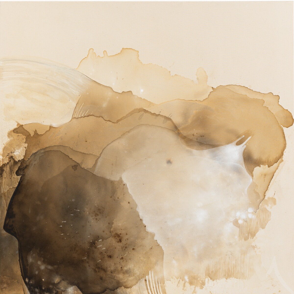 Minimalist abstract mixed media painting by Nicolle Cure at Soapbox Arts Gallery in Burlington, VT