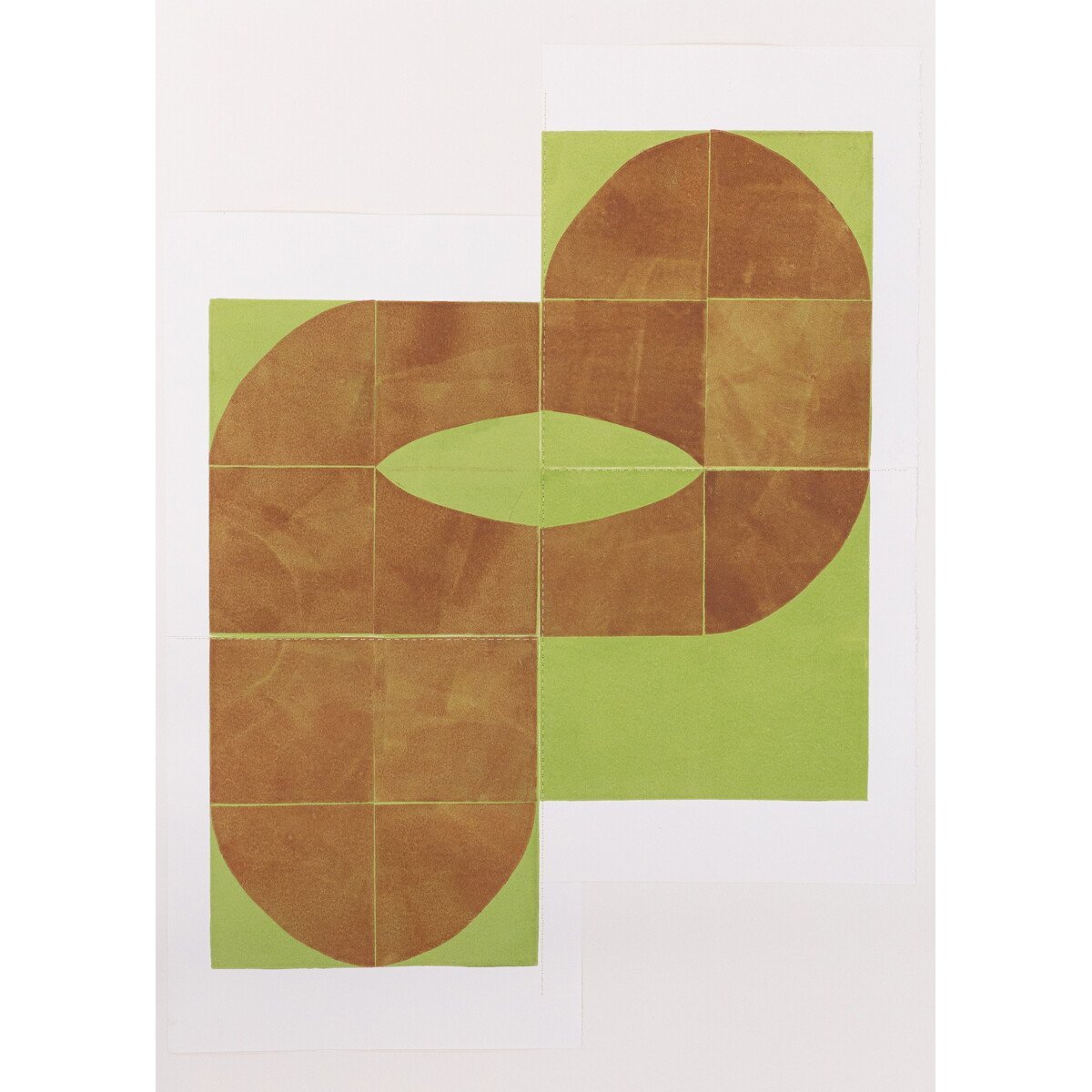 original geometric abstract monoprints with stitching on paper by Elise Whittemore for Soapbox Arts Gallery in Burlington, Vermont