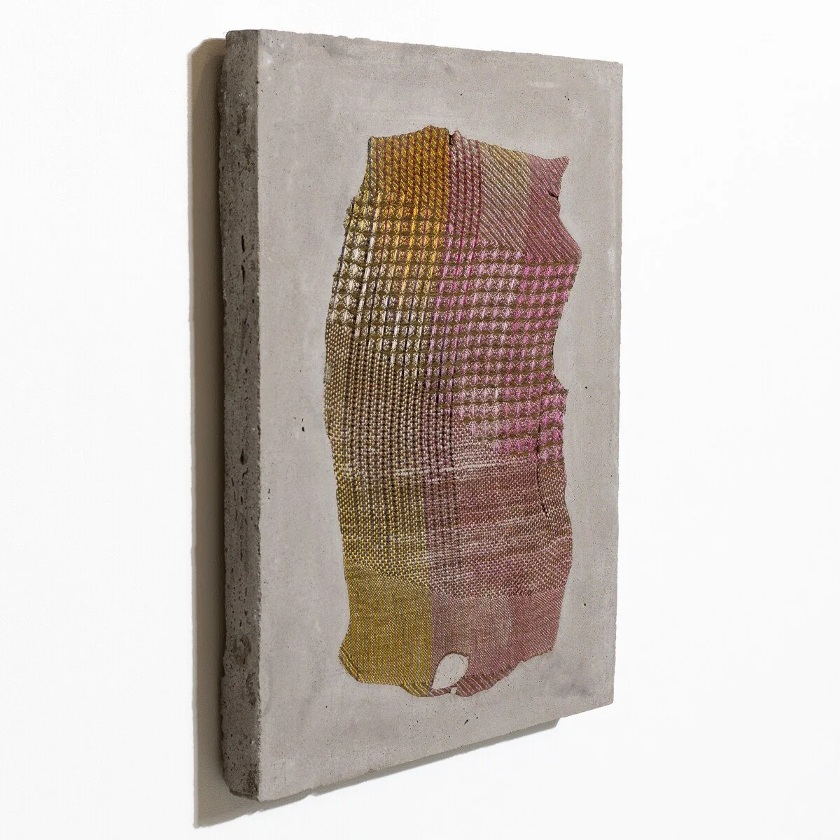 Colorful abstract mixed media sculptural weavings by Crystal Gregory at Soapbox Arts Gallery in Burlington, VT