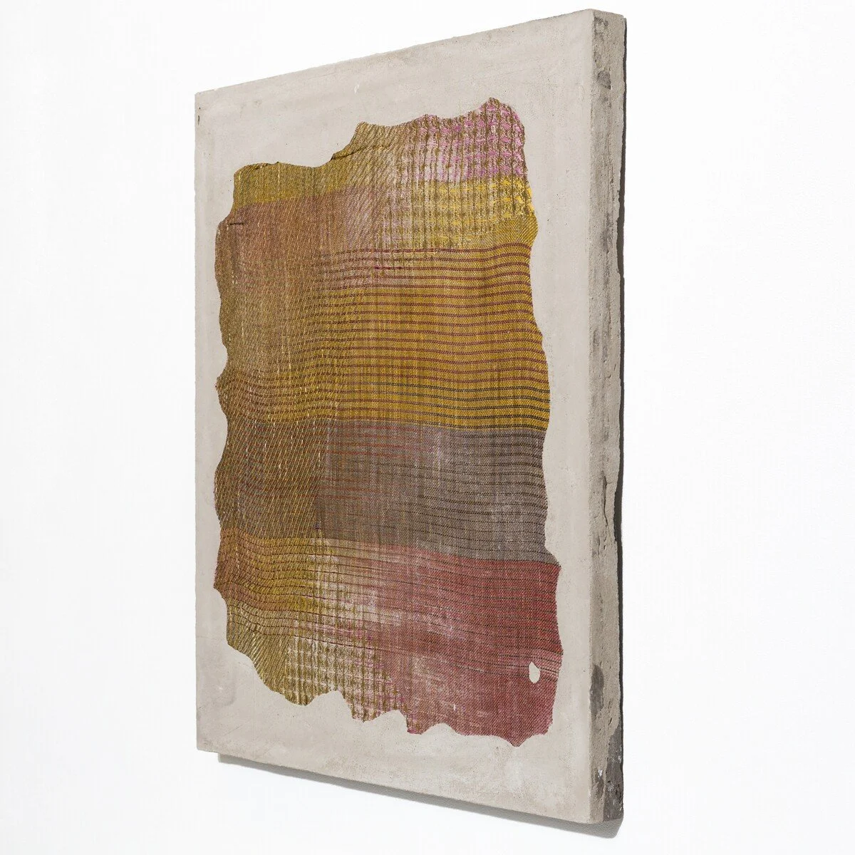 Colorful abstract mixed media sculptural weavings by Crystal Gregory at Soapbox Arts Gallery in Burlington, VT