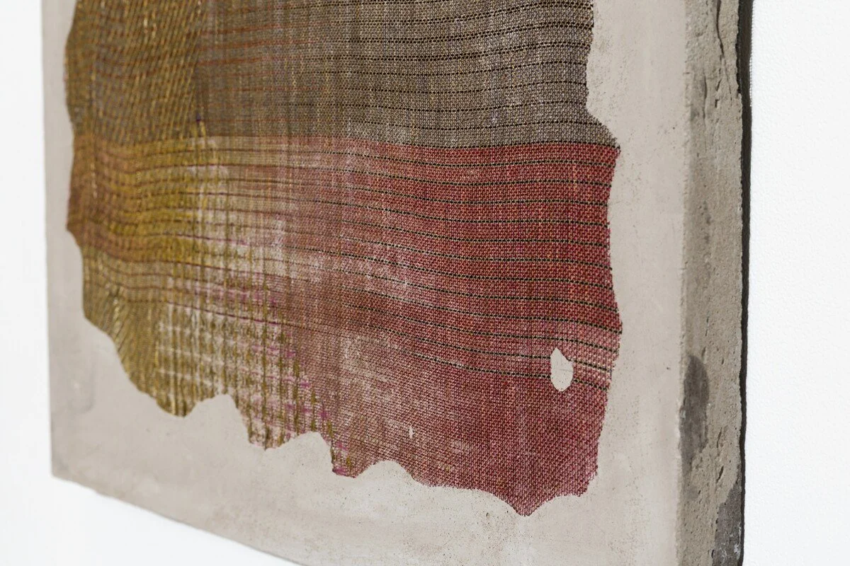 Colorful abstract mixed media sculptural weavings by Crystal Gregory at Soapbox Arts Gallery in Burlington, VT