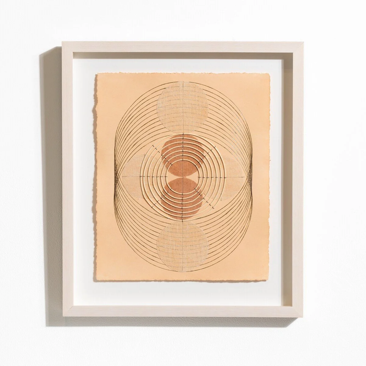 Contemporary, minimalist framed original artworks on paper with burned lines by Boston-based artist Katrine Hildebrandt-Hussey  @ Soapbox Arts Gallery