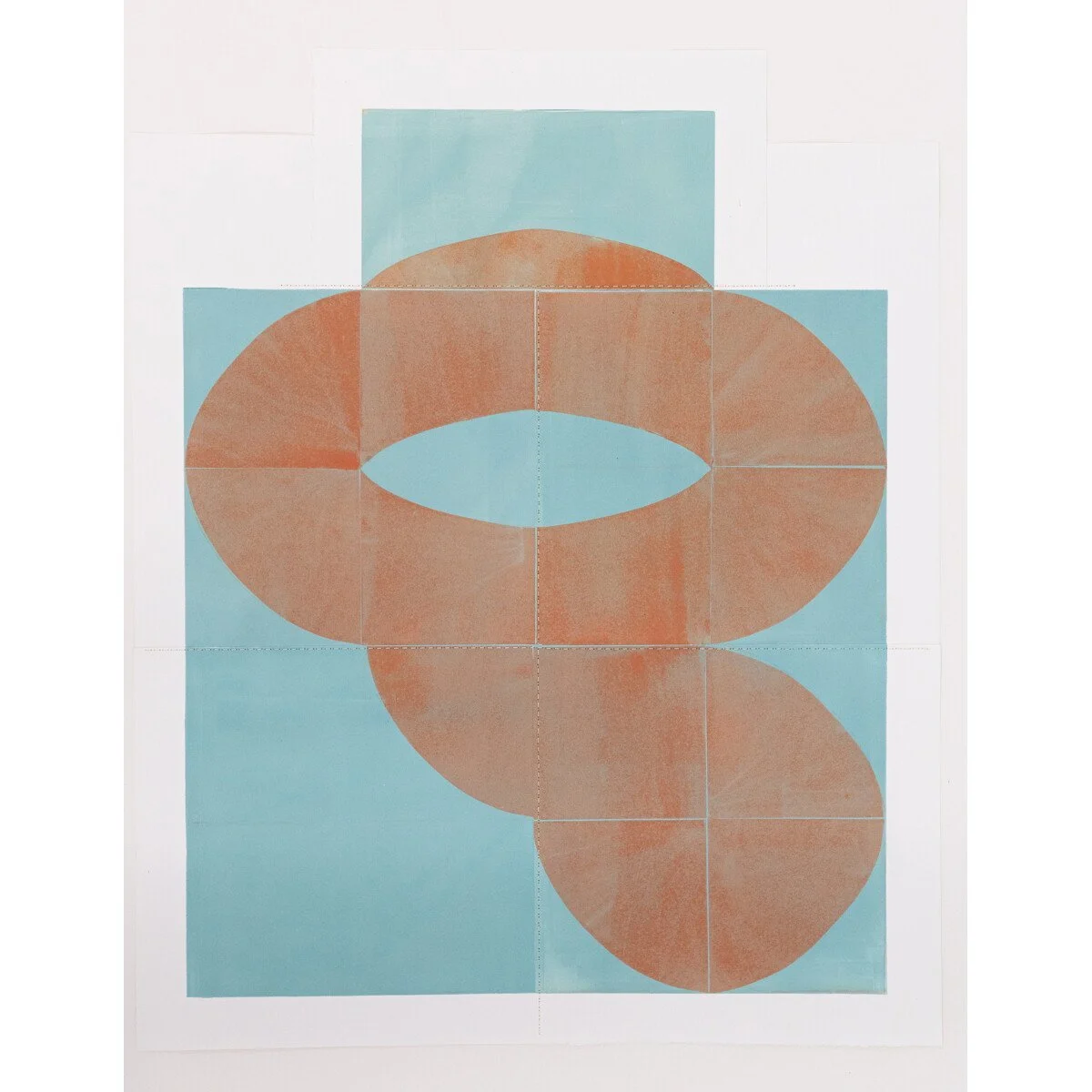 original geometric abstract monoprints with stitching on paper by Elise Whittemore for Soapbox Arts Gallery in Burlington, Vermont