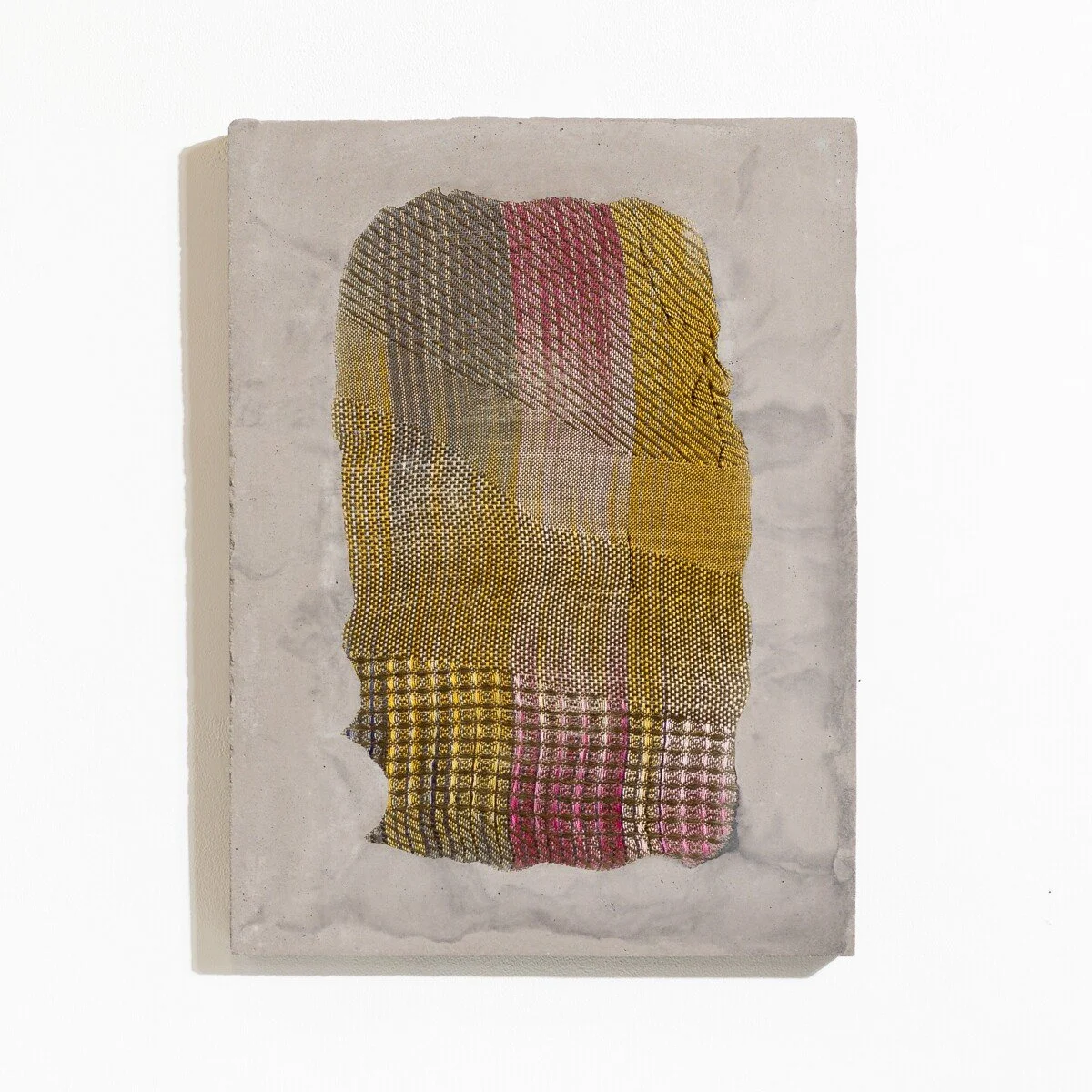 Colorful abstract mixed media sculptural weavings by Crystal Gregory at Soapbox Arts Gallery in Burlington, VT