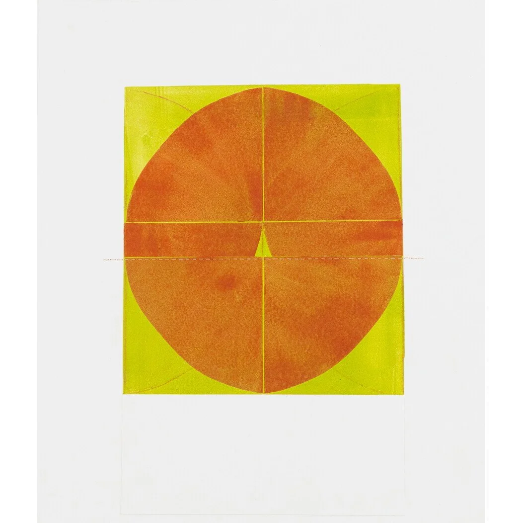 original geometric abstract monoprints with stitching on paper by Elise Whittemore for Soapbox Arts Gallery in Burlington, Vermont