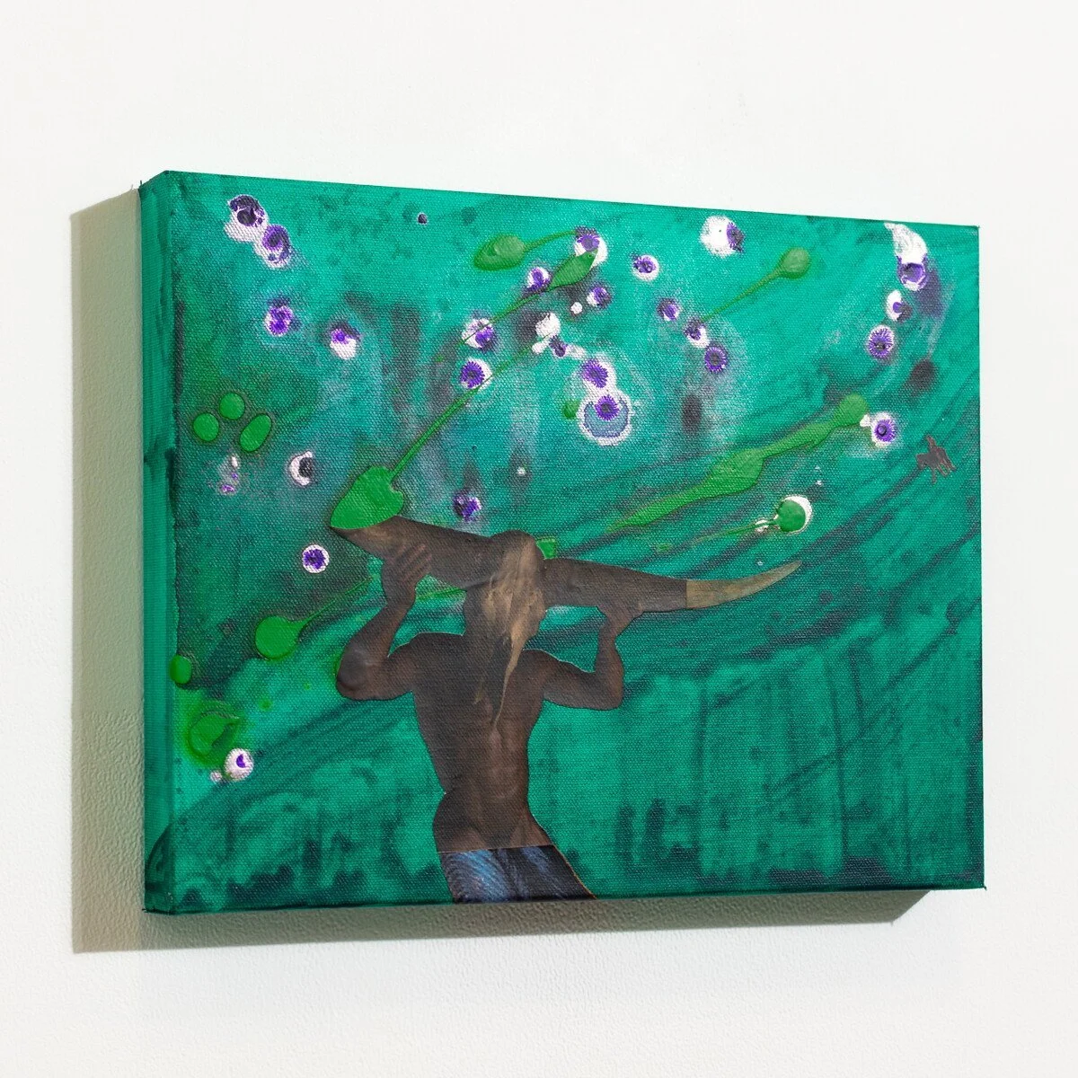 Original mixed media collage by Burlington-based artist, Vanessa Compton, available at Soapbox Arts Gallery in Burlington, VT