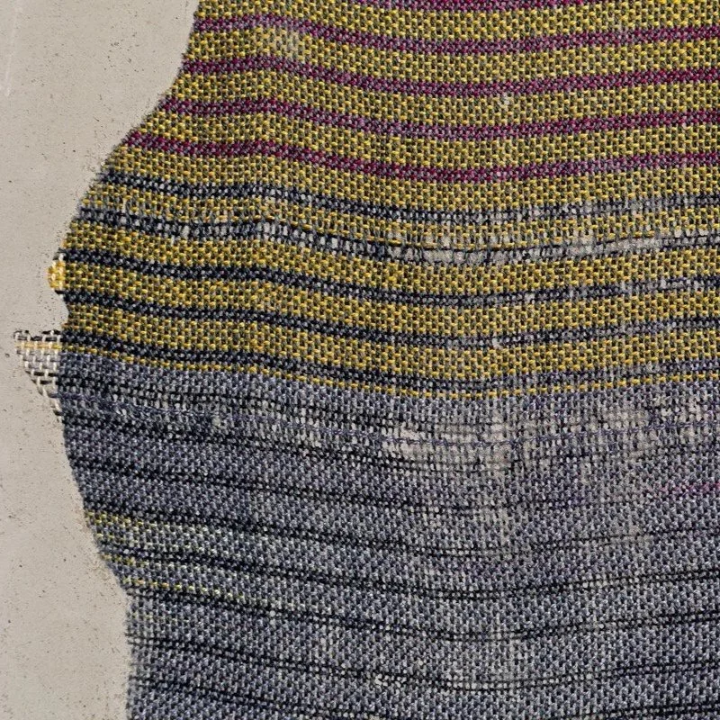 Colorful abstract mixed media sculptural weavings by Crystal Gregory at Soapbox Arts Gallery in Burlington, VT