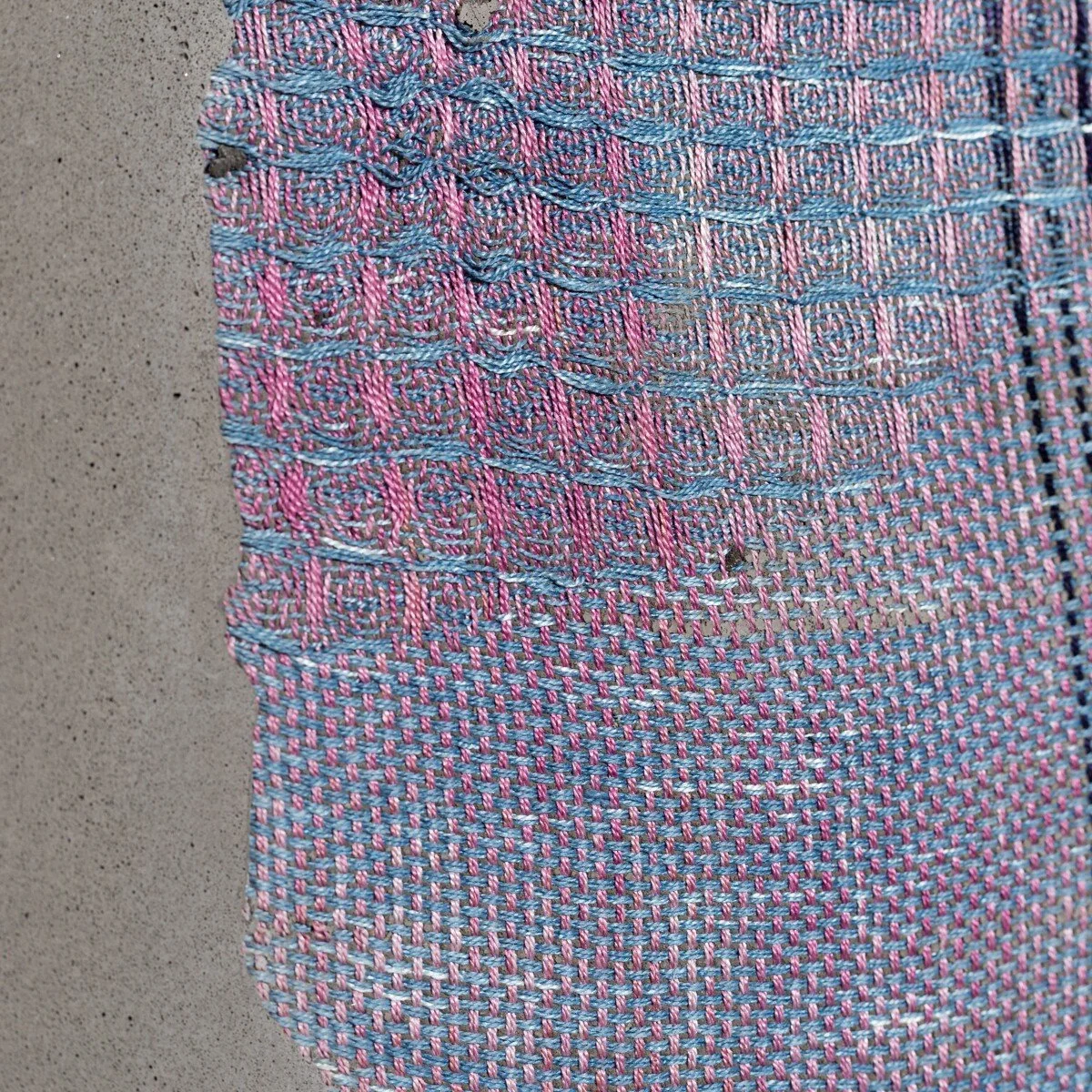 Colorful abstract mixed media sculptural weavings by Crystal Gregory at Soapbox Arts Gallery in Burlington, VT