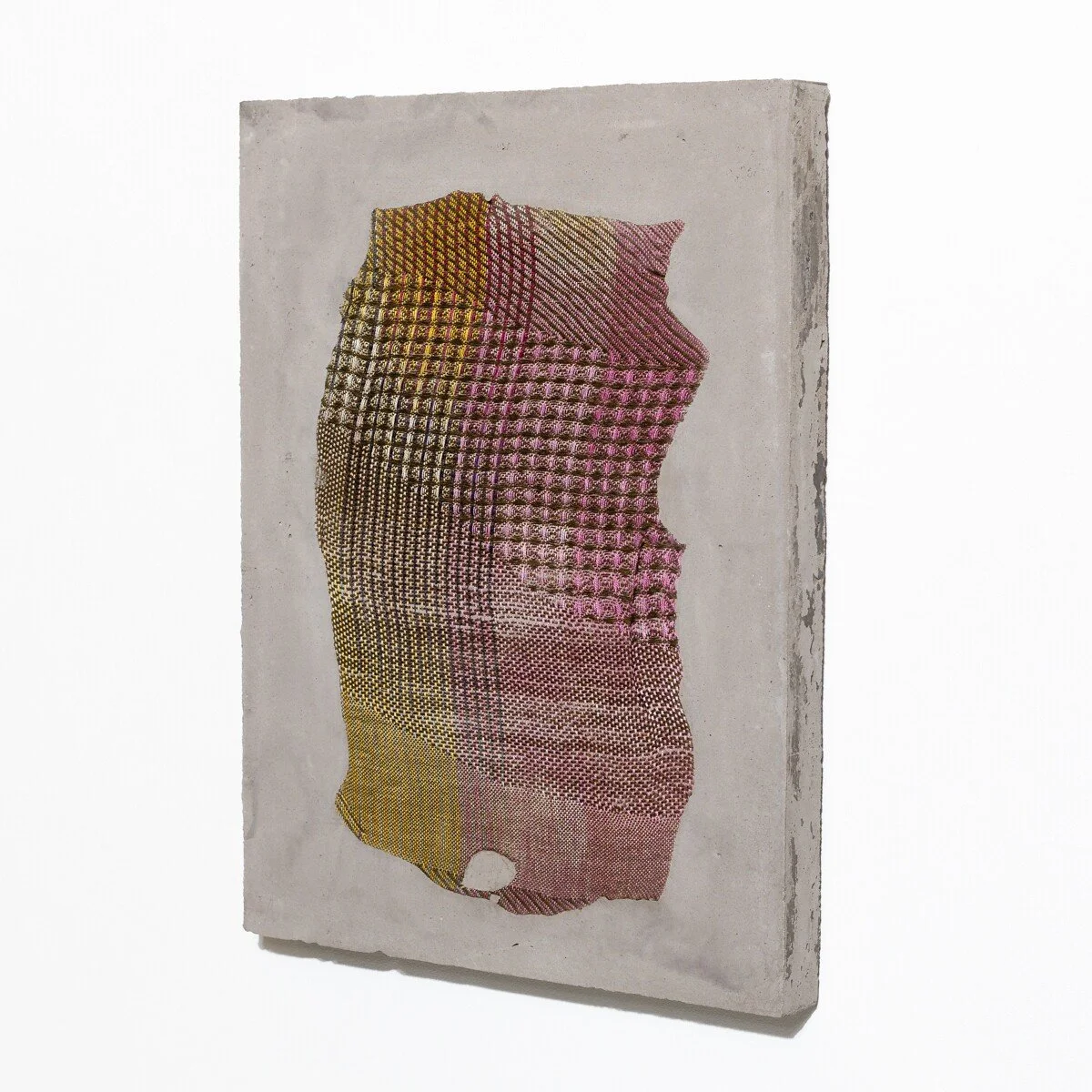 Colorful abstract mixed media sculptural weavings by Crystal Gregory at Soapbox Arts Gallery in Burlington, VT