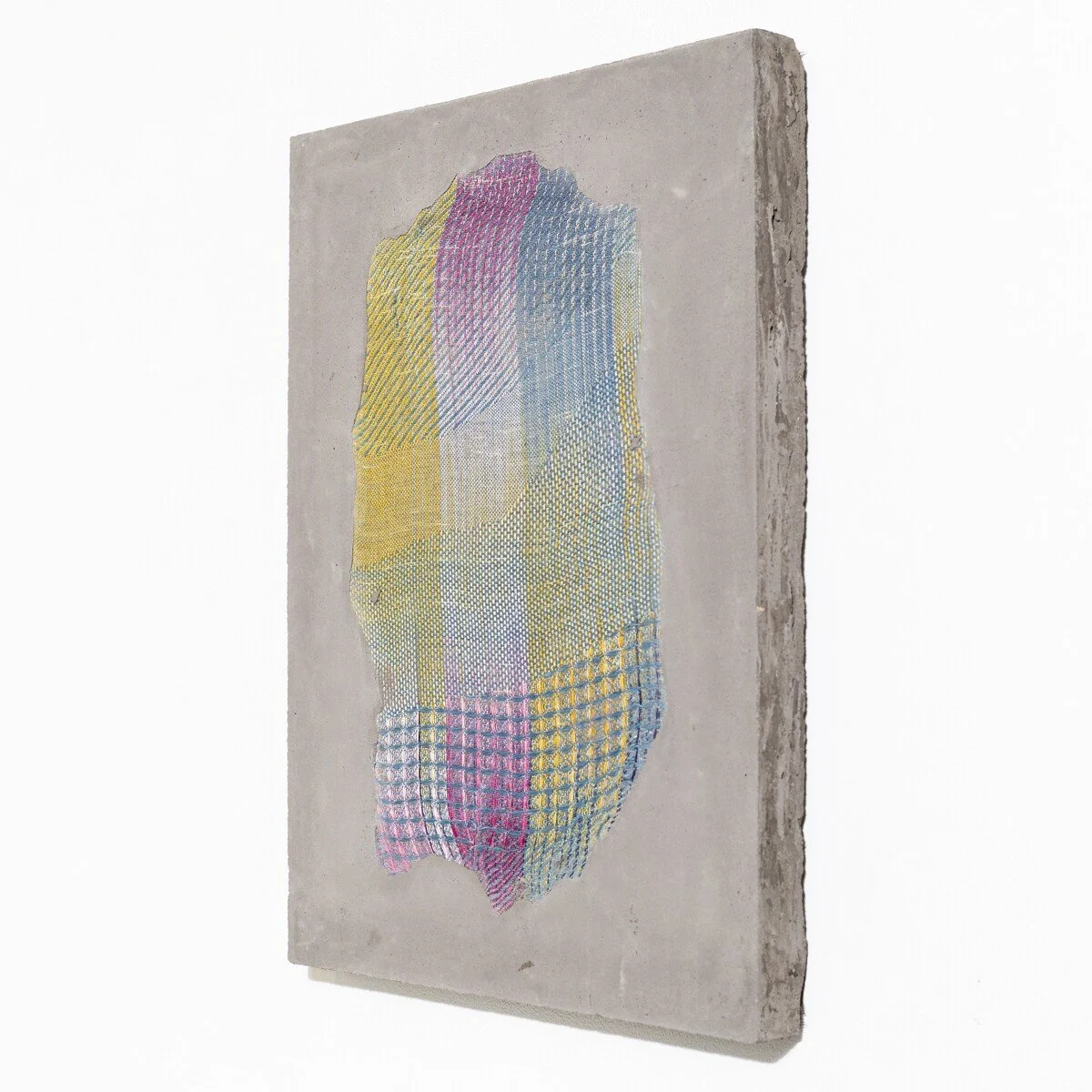 Colorful abstract mixed media sculptural weavings by Crystal Gregory at Soapbox Arts Gallery in Burlington, VT