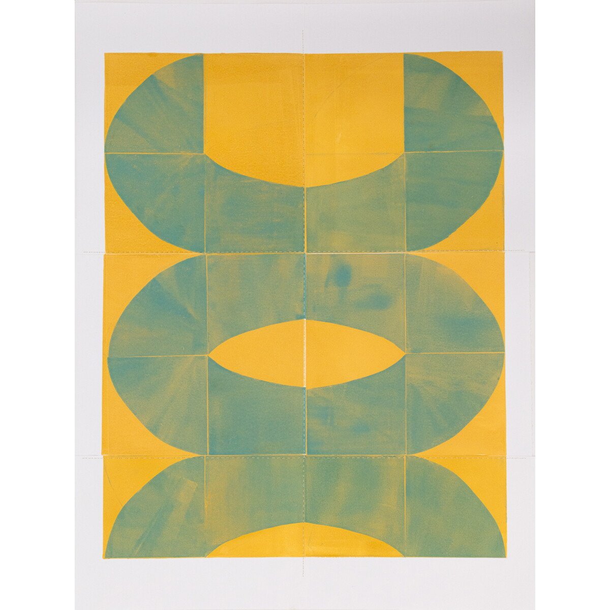 original geometric abstract monoprints with stitching on paper by Elise Whittemore for Soapbox Arts Gallery in Burlington, Vermont