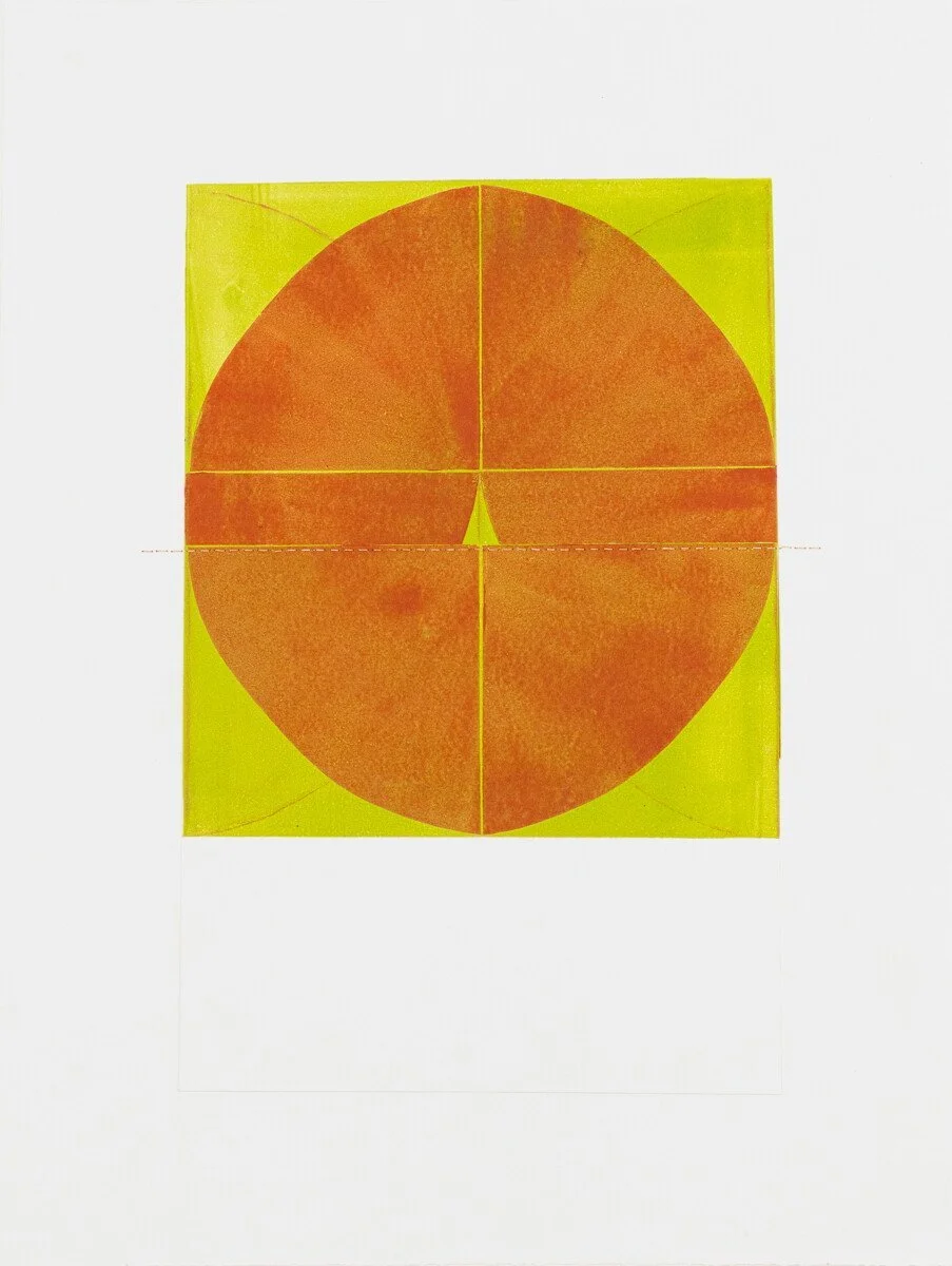 original geometric abstract monoprints with stitching on paper by Elise Whittemore for Soapbox Arts Gallery in Burlington, Vermont