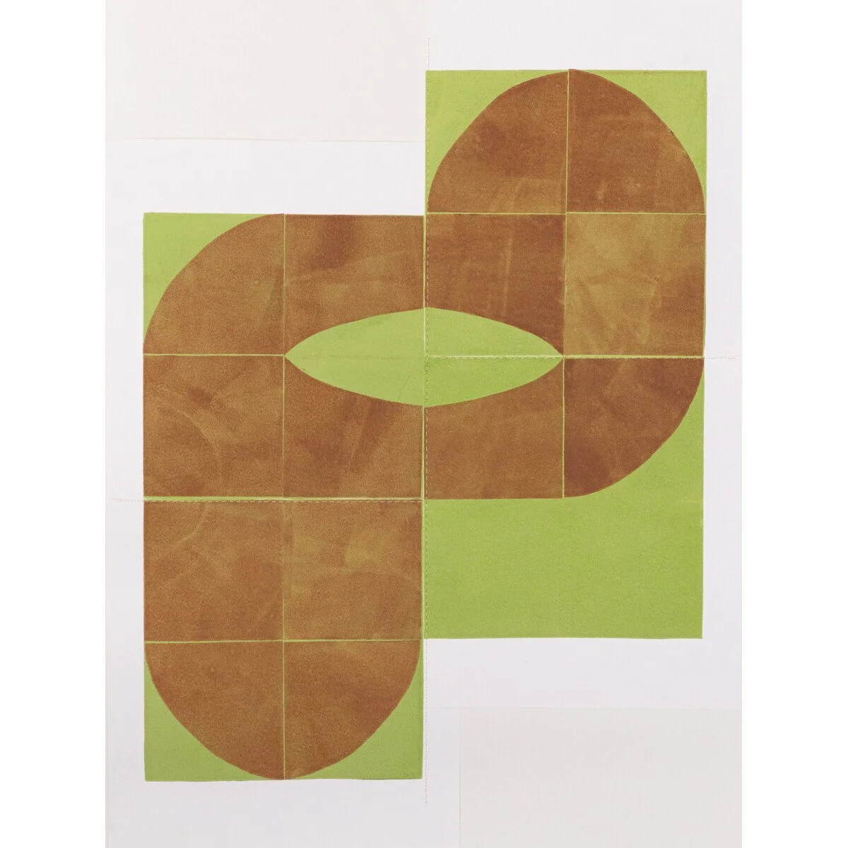 original geometric abstract monoprints with stitching on paper by Elise Whittemore for Soapbox Arts Gallery in Burlington, Vermont