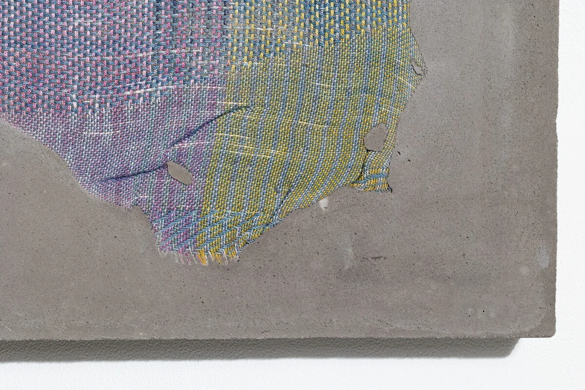 Colorful abstract mixed media sculptural weavings by Crystal Gregory at Soapbox Arts Gallery in Burlington, VT