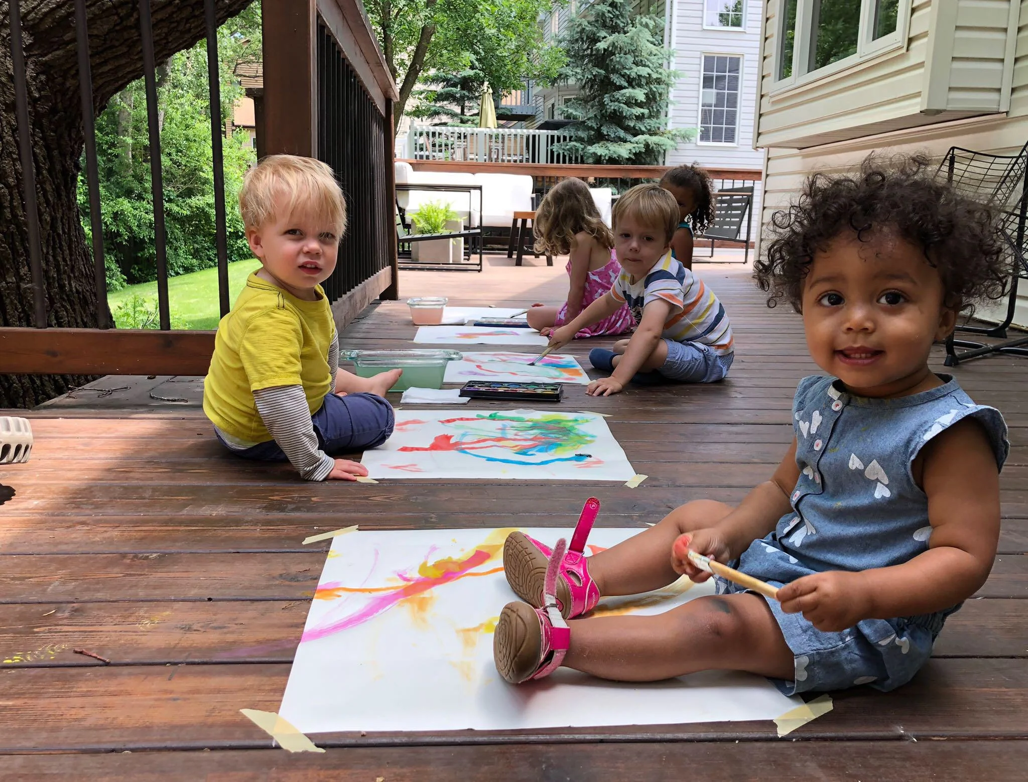 Watercolor masterpieces in the making.
