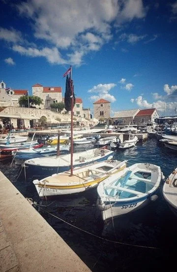 boats moored in brac, croatia