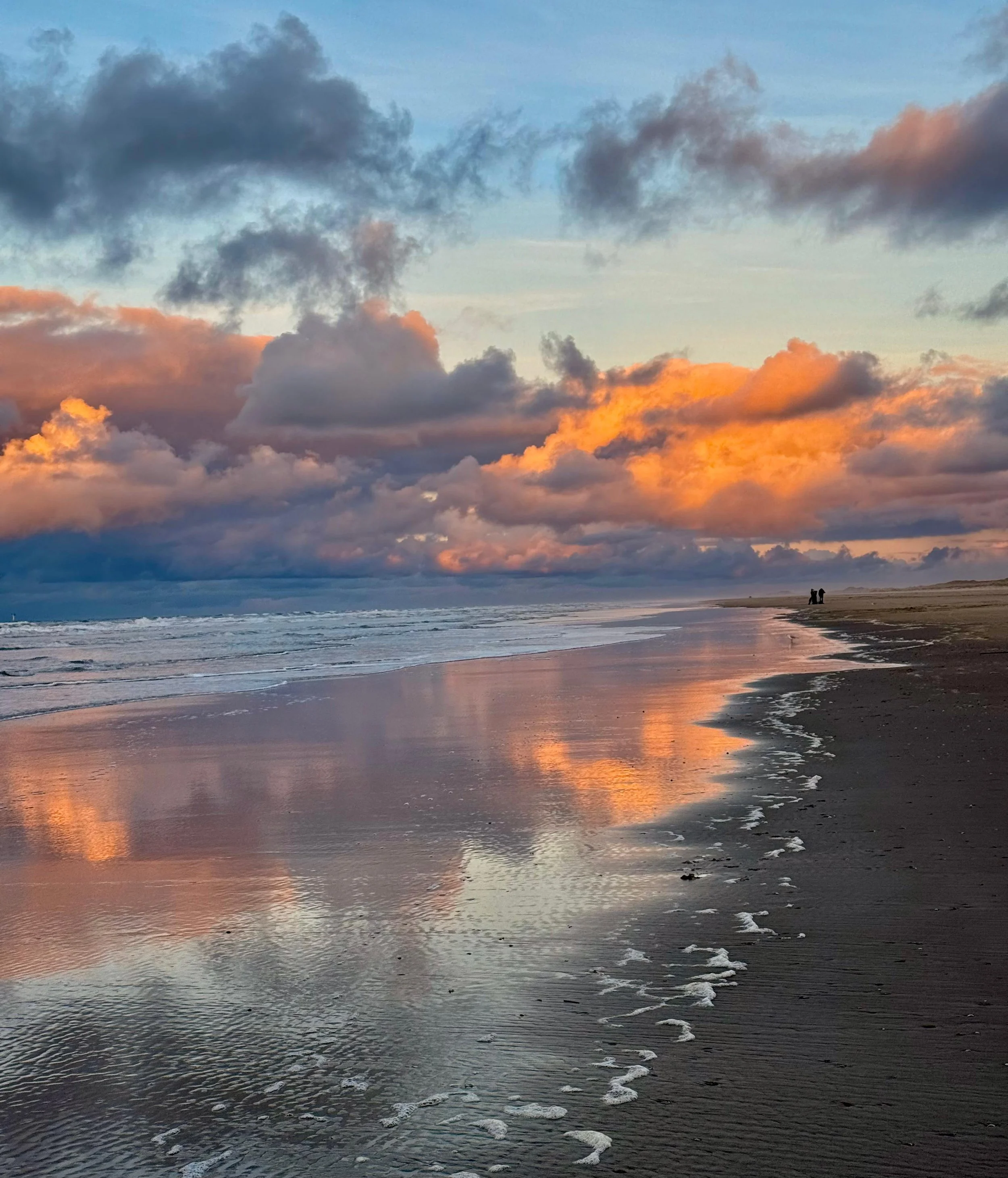 sunset at a beach in the netherlands for a yoga retreat