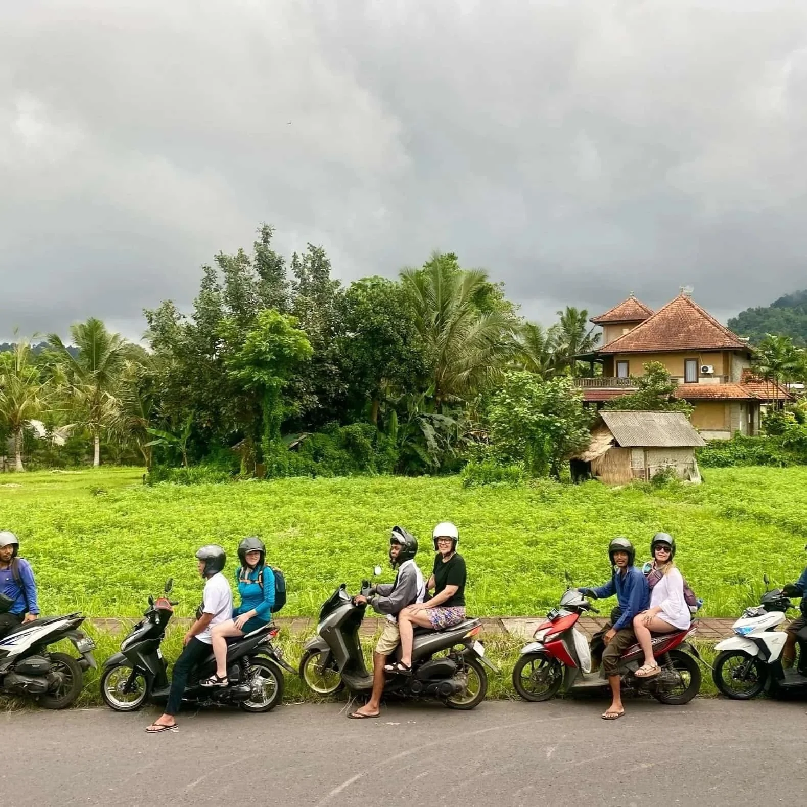 people riding motorbikes in bali