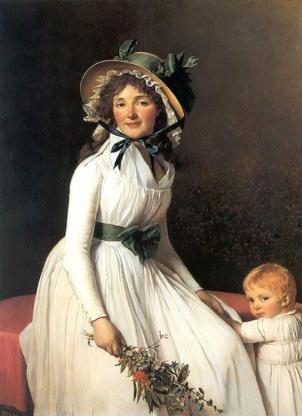 Jacques-Louis David’s portrait of Mme Seriziat provided the cover image for that copy of Emma. The baby was excised.