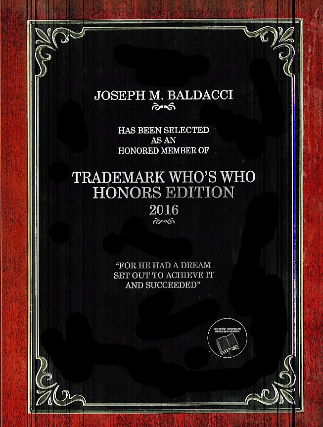 Joseph M. Baldacci Selected for Inclusion in the Trademark&nbsp;Who's Who Honors Edition
