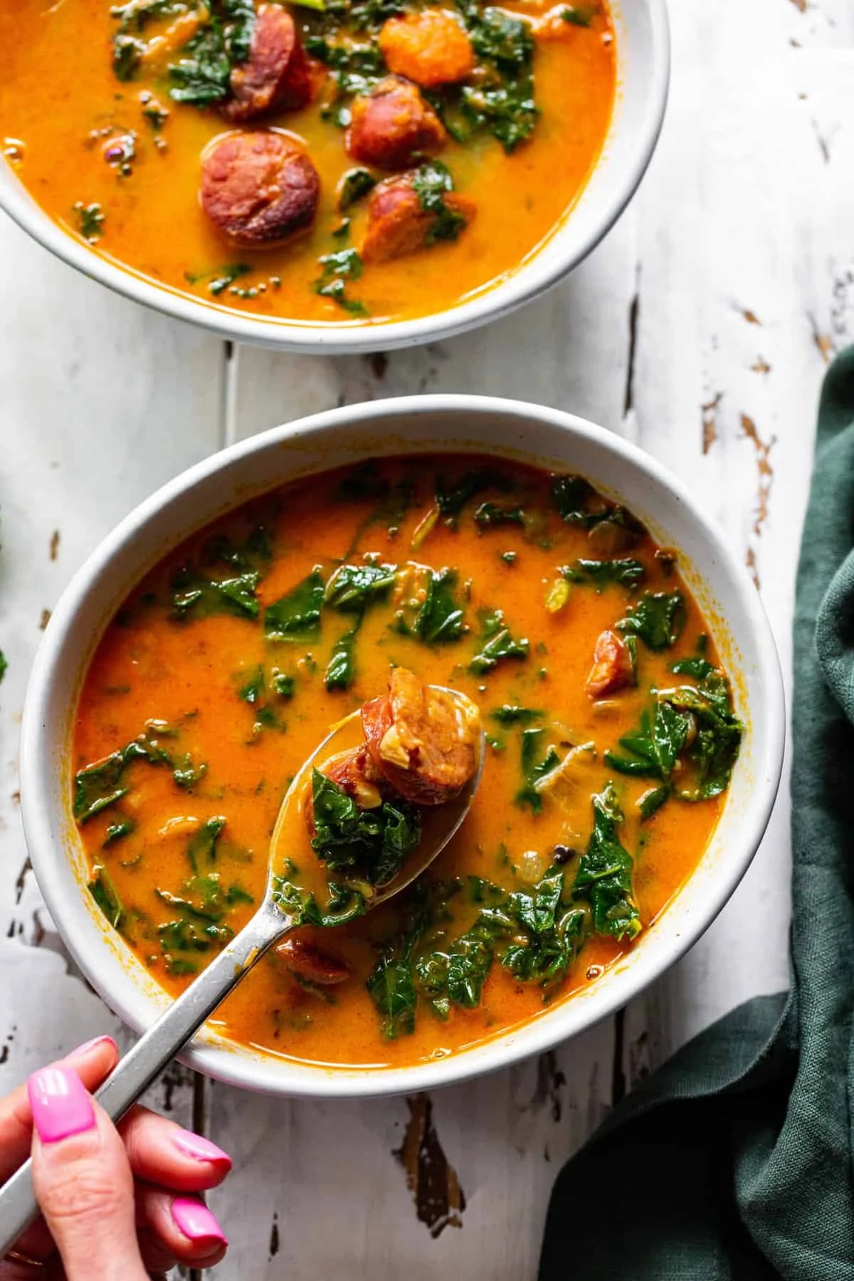 🥣 Cozy Up with This Spicy Sausage, Sweet Potato & Kale Soup