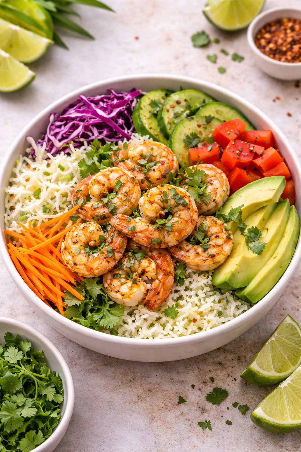 🌿🍤 Cilantro Lime Shrimp Bowls