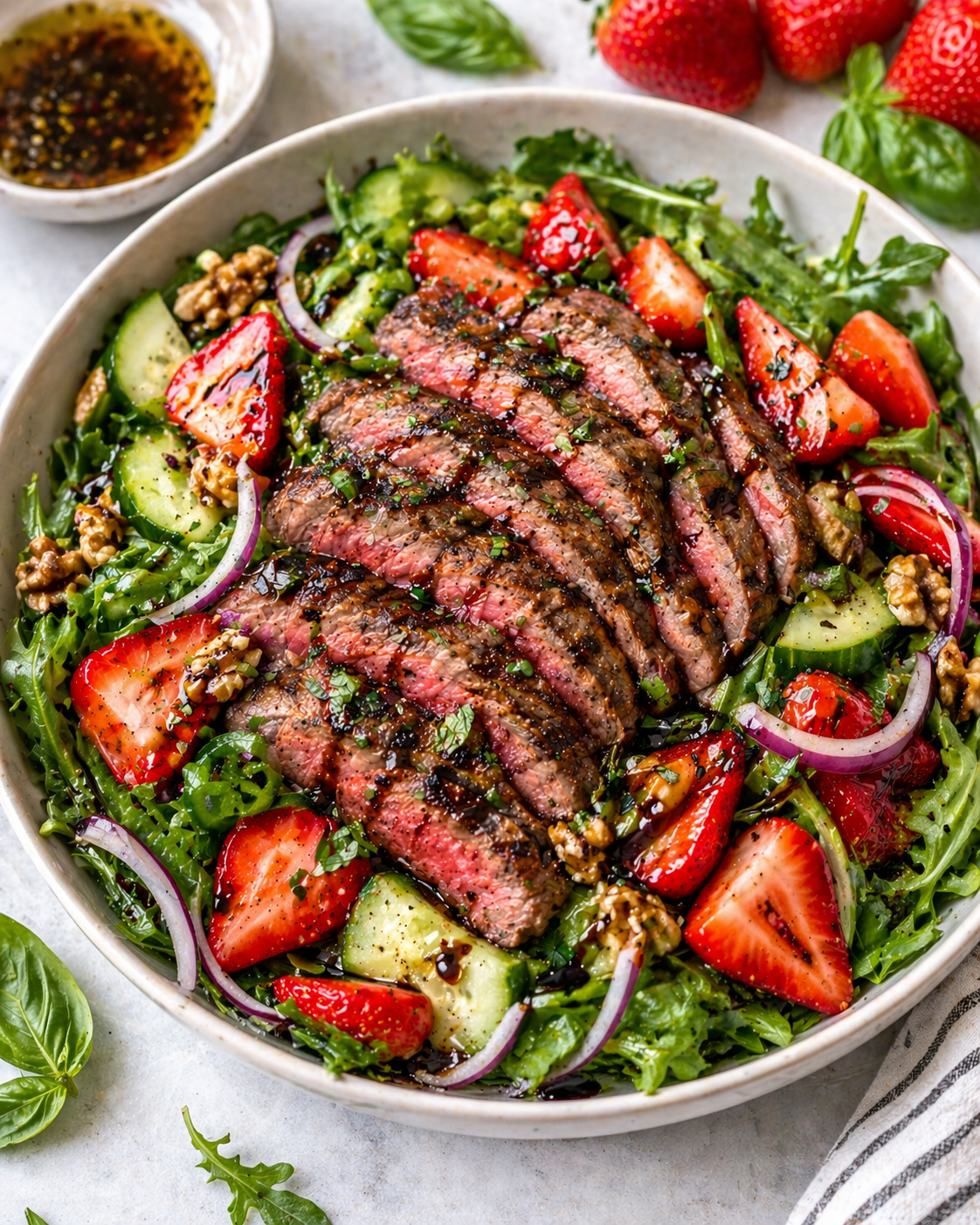 🥩🍓 Balsamic Steak &amp; Strawberry Summer Salad