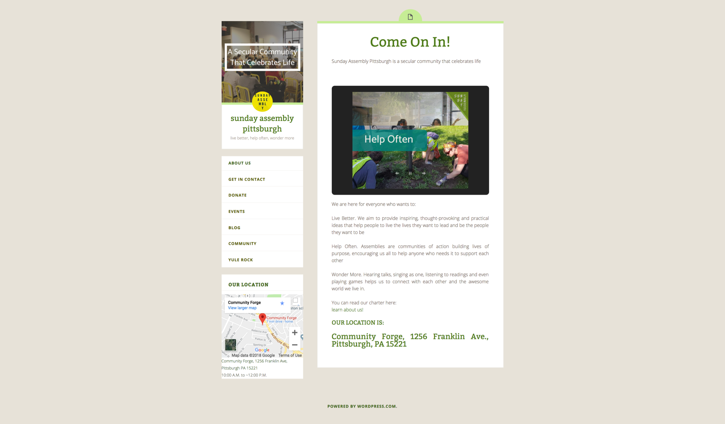 Original Home/About page