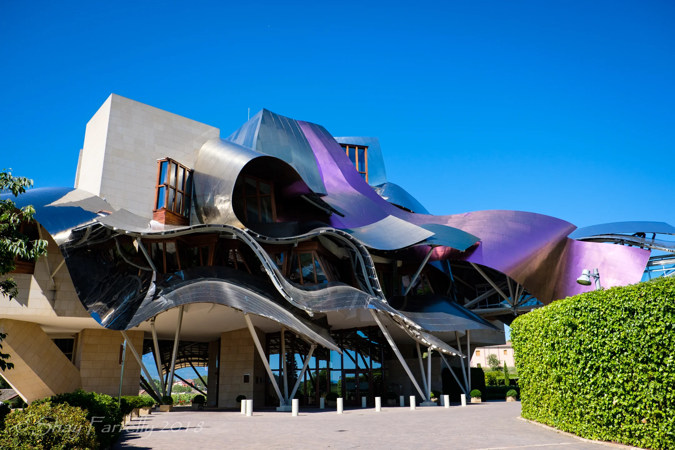 Frank Gehry Hotel at the Marqués De Riscal´s vineyard in the medieval village of Elciego