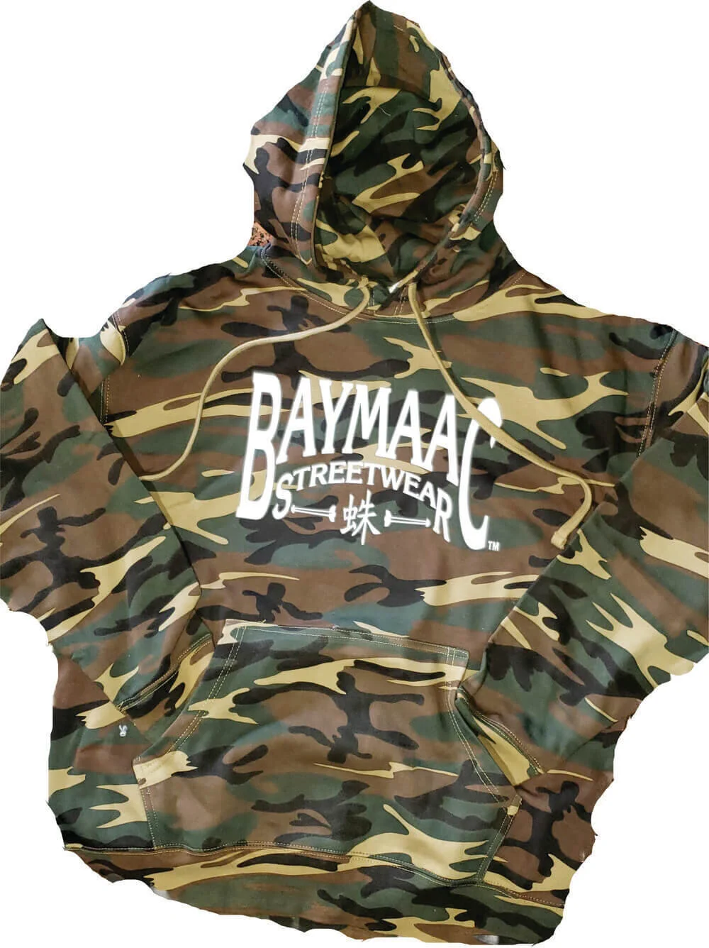 Baymaac Streetwear Fatigue/White Pullover Hoodie