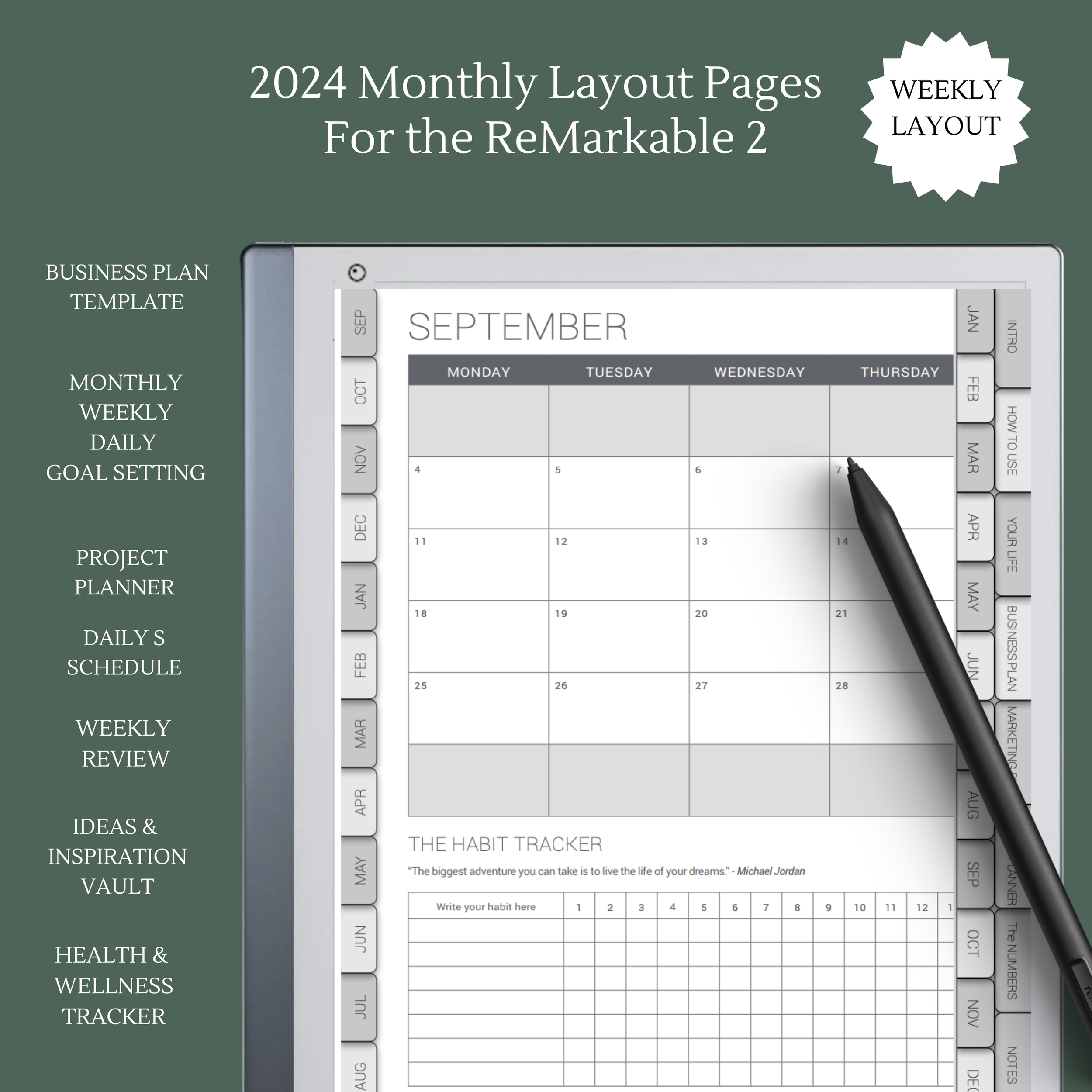 _2024 Weekly Digital planner for Remarkable 2 .png