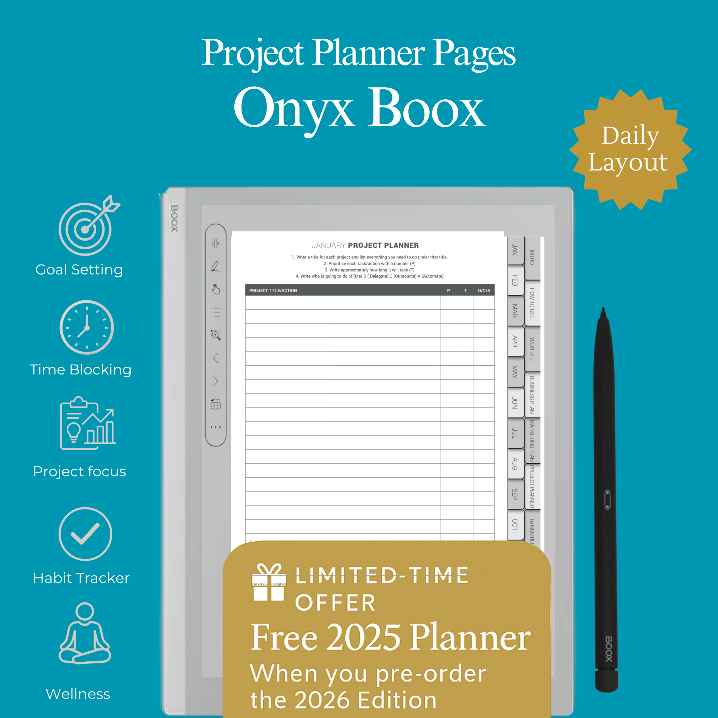 2026 Digital Business Planner Template for Onyx Boox -Project Planner Pages.png