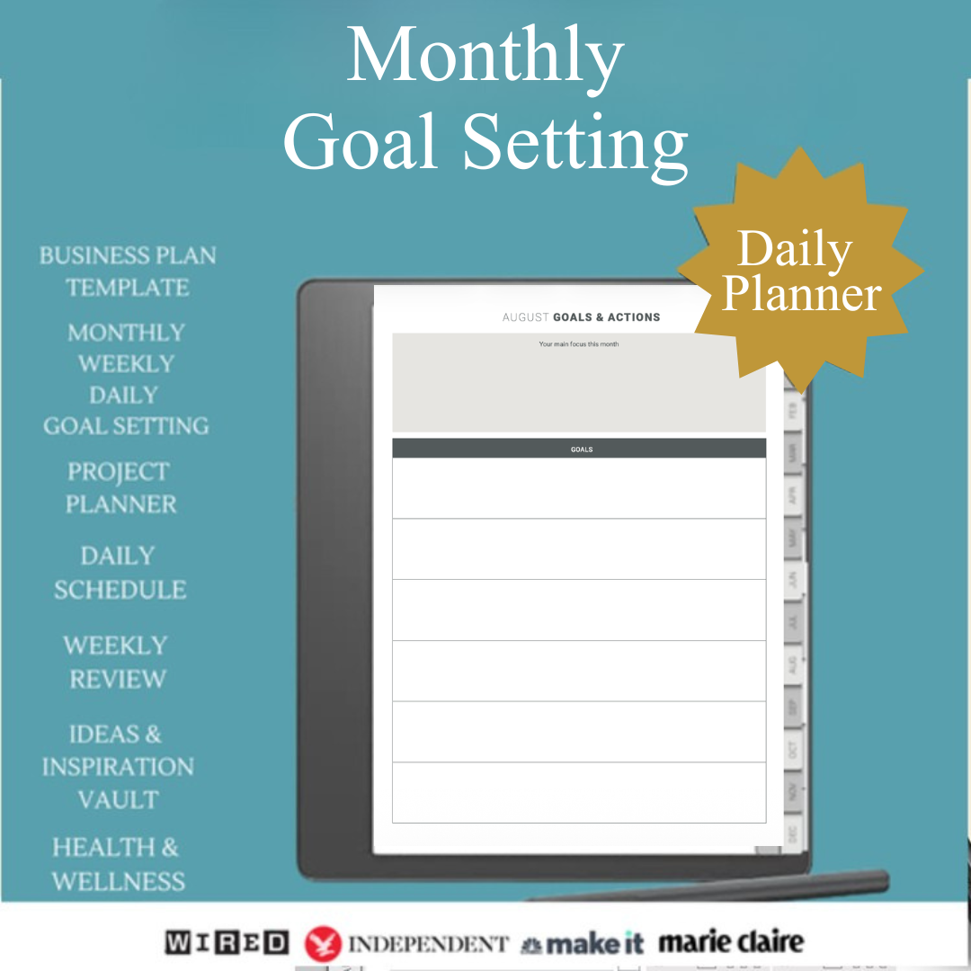 Digital planner for kindle scribe - monthly goal setting.png
