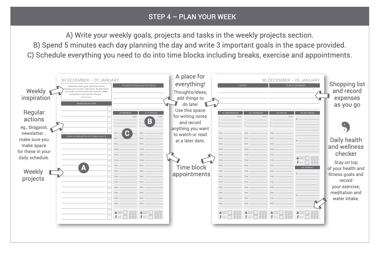 2023 Business planner, Productivity Planner and Goal Setting Journal