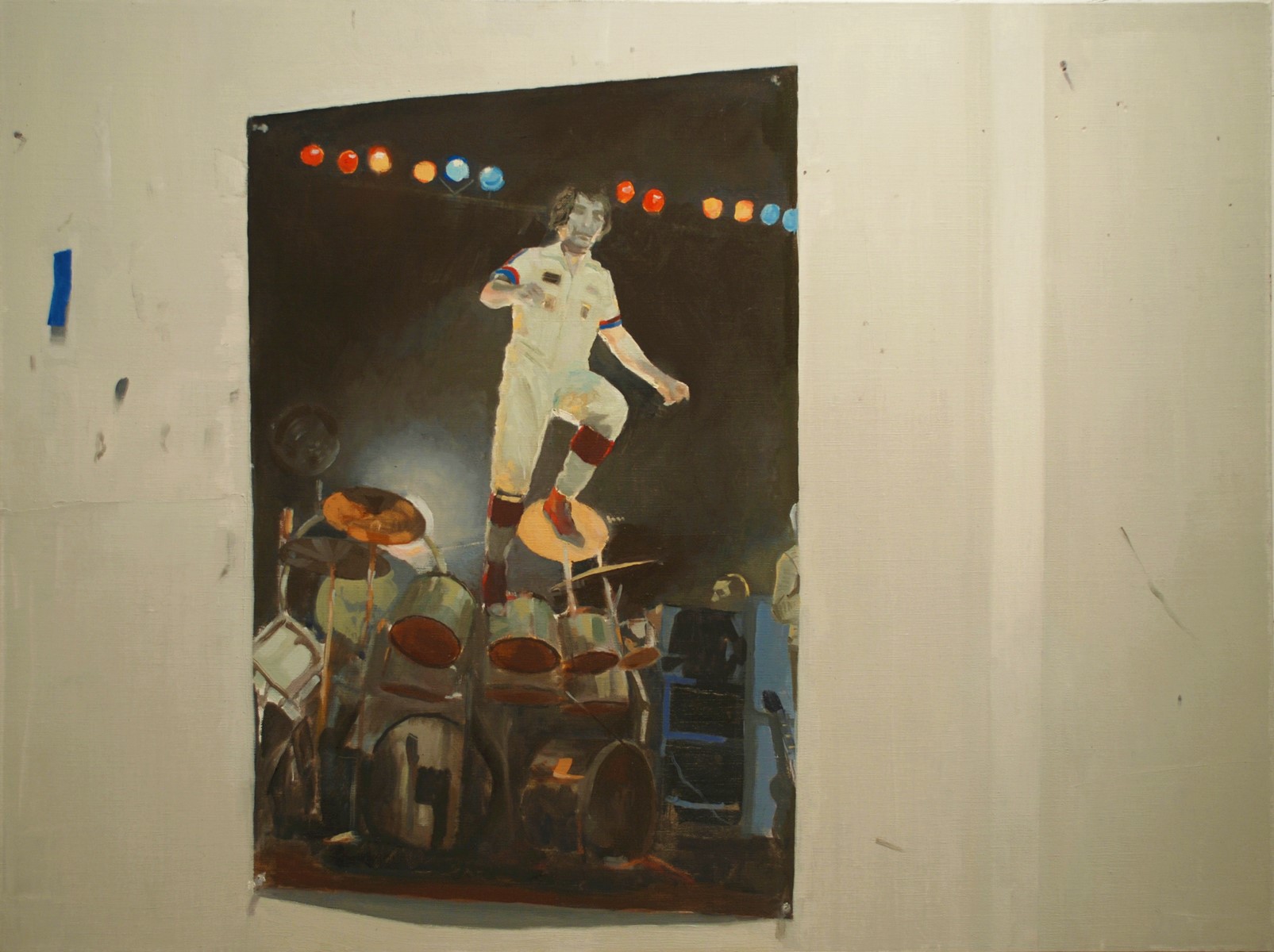 Keith Moon Poster, oil on linen, 30 x 40 inches, 2013