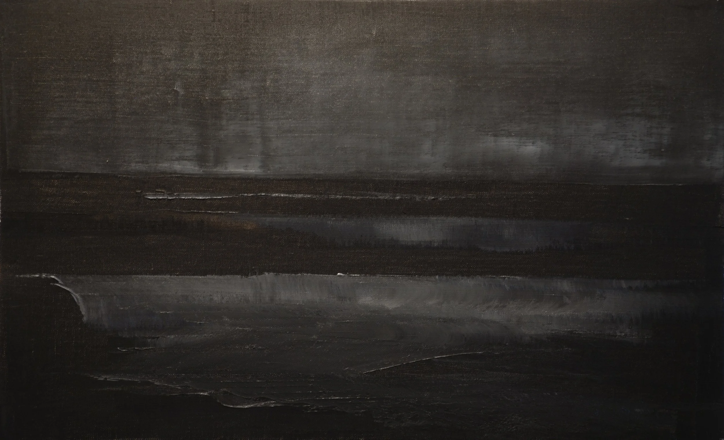    Dark Sea  , oil on linen, 16 x 28 inches, 2014 