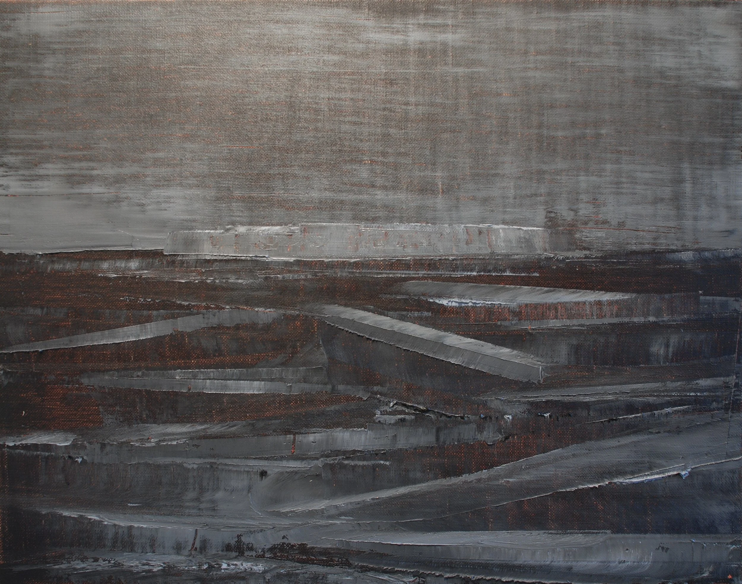 Ice , oil on linen mounted on panel, 14 x 18 inches, 2015