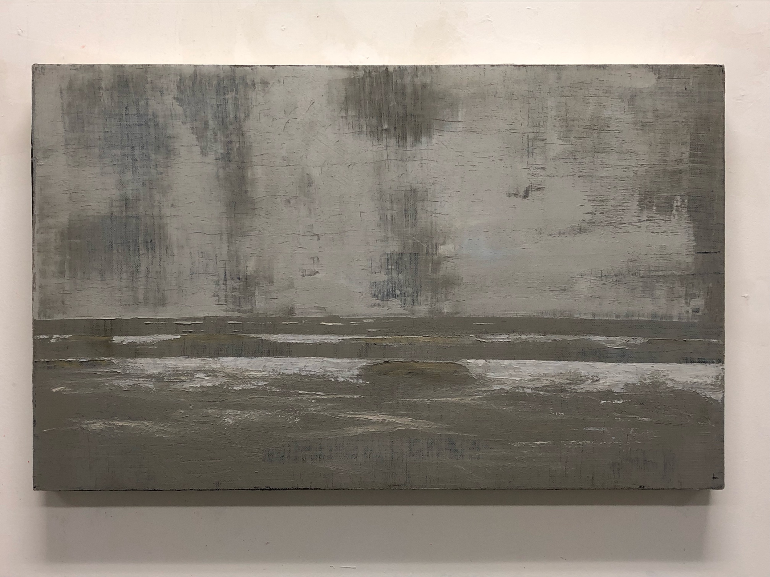 Ocean , oil on linen mounted on panel, 16 x 26 inches, 2015