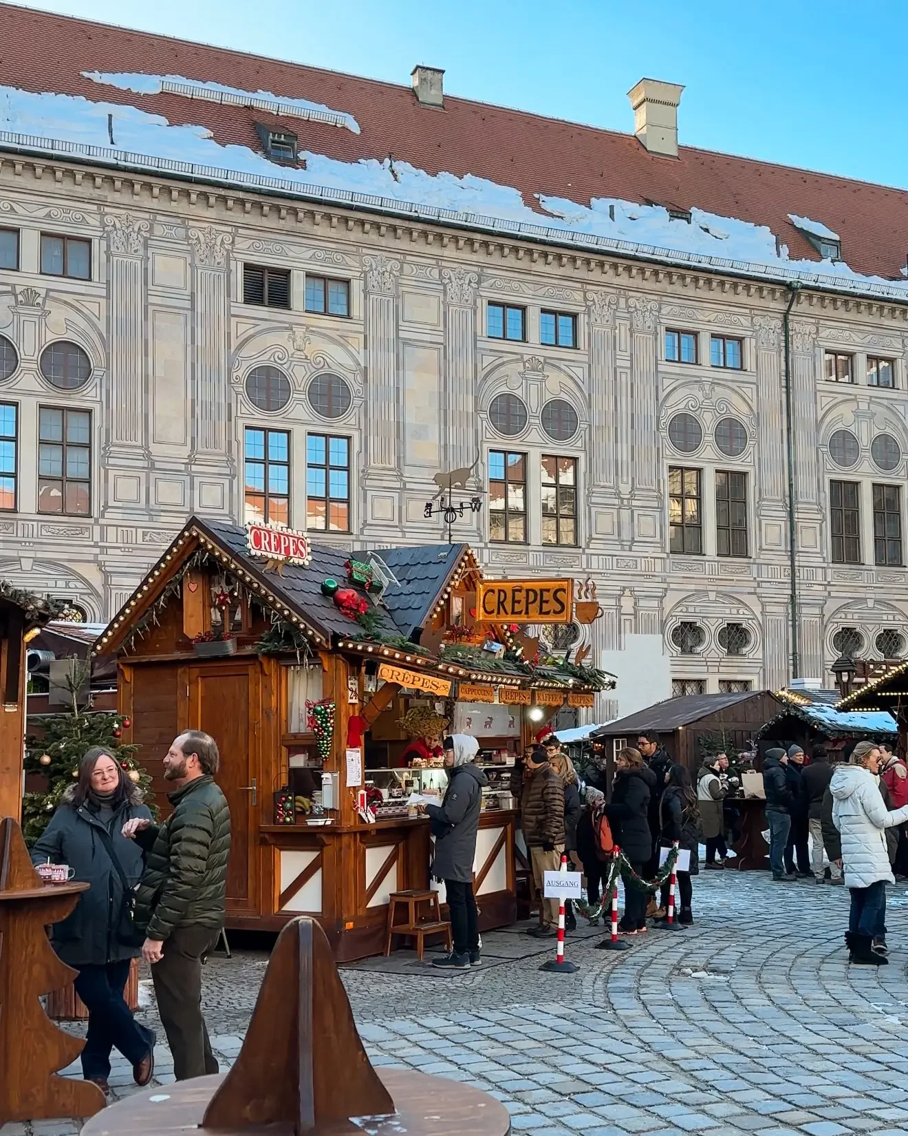 Advent market in the courtyard of the Munich Residenz in Germany