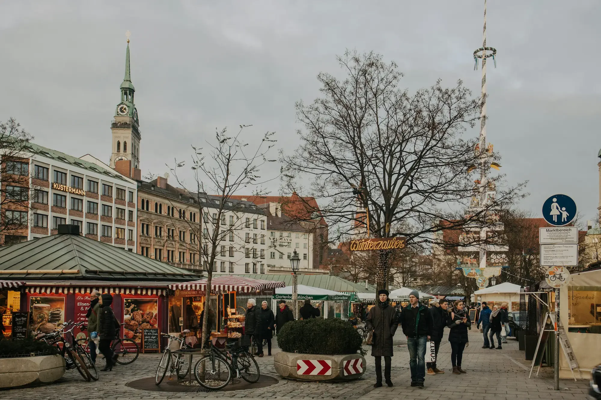 Christmas market time at Viktualienmarkt in Munich, Germany