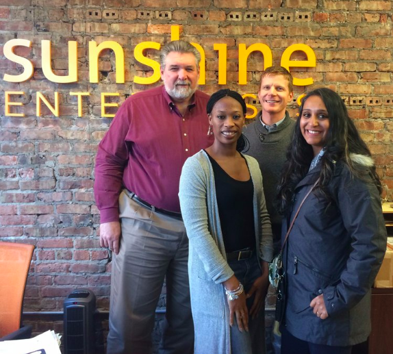David Foster, Founder & Executive Director with Dr. Sunitha Chandy, Carpe Ventus Board of Directors and founder of Artesian Collaborative with a few of our partners at Sunshine Gospel Ministries.