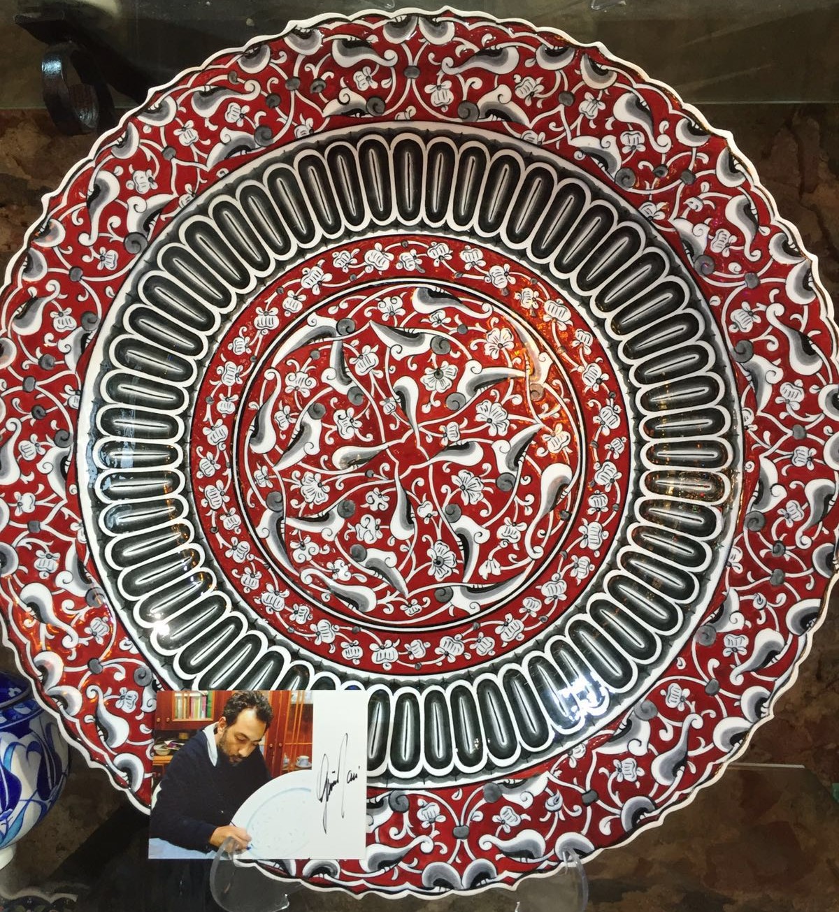 16in Ceramic Plate - 14th Century Design 