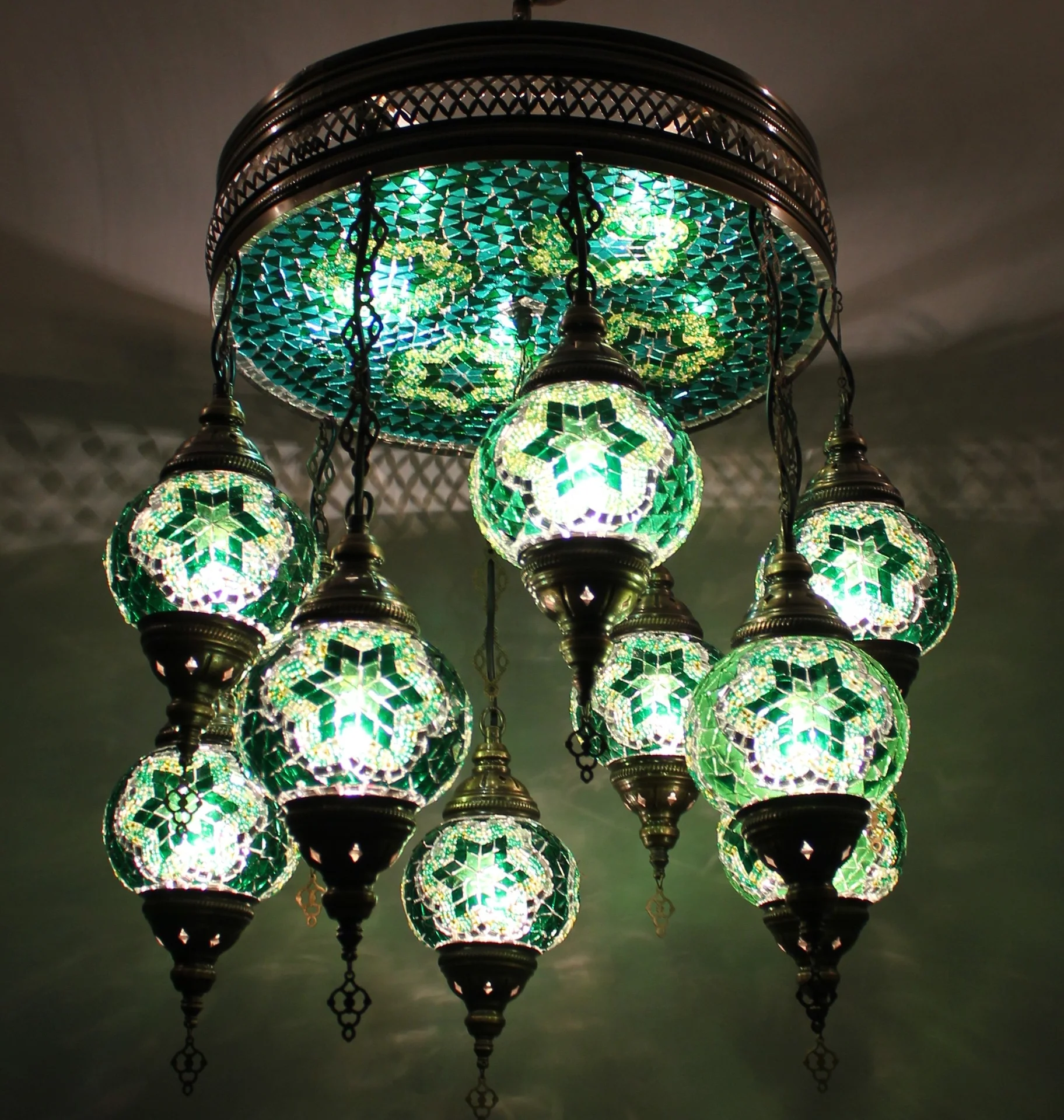 10-Piece Hand-Made Turkish Lamp with Panel