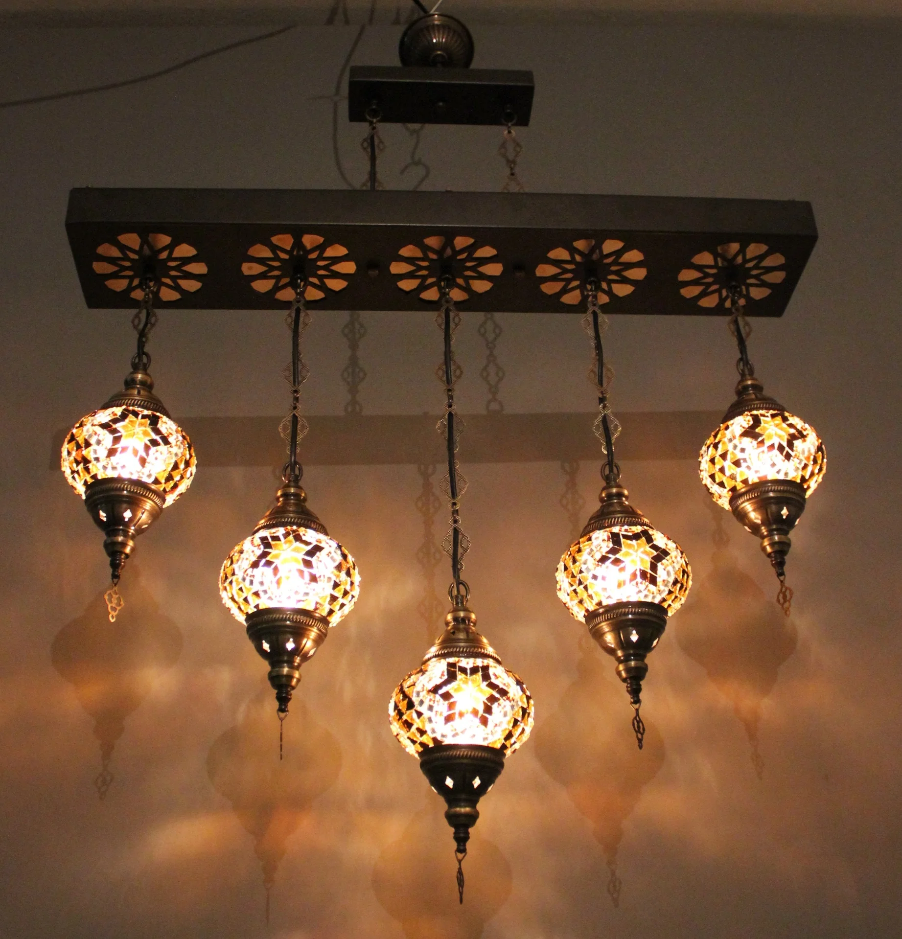 5-Piece Hand-Made Turkish Single Hanging Lamp